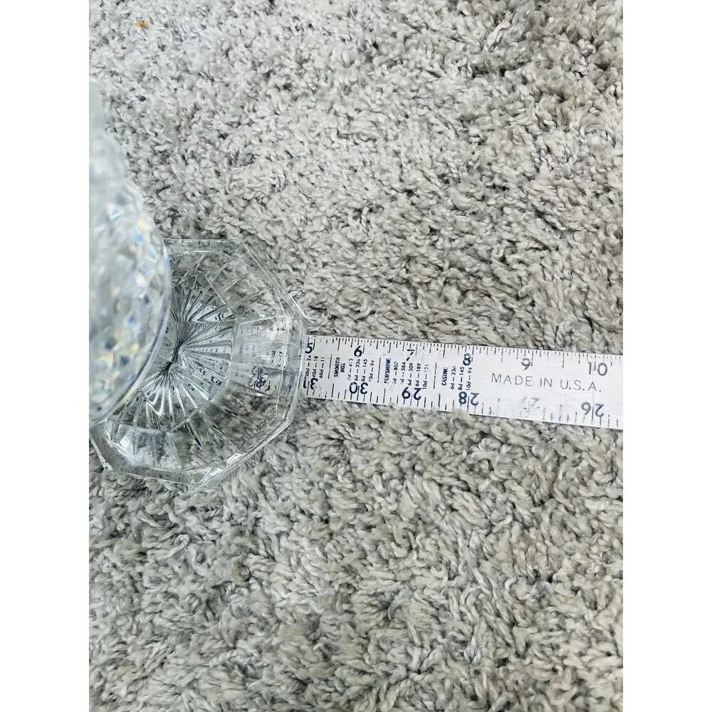 Vintage Crystal Vase Diamond Cut Fan Cuts Scalloped w/Fluted Top Home Decoration